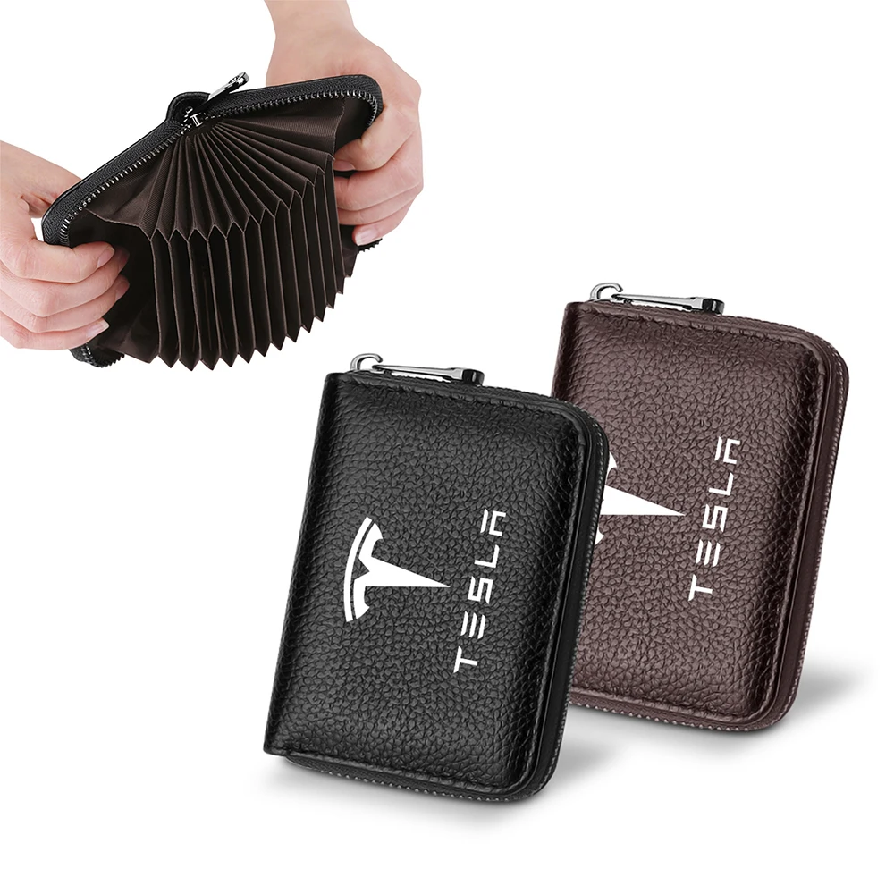 رخصة السيارة بطاقة الائتمان حاملي بطاقات الأعمال المنظم محفظة المحفظة ل تسلا نموذج 3 S X Mod WYE SpaceX لفائف العرعر إطلاق #5