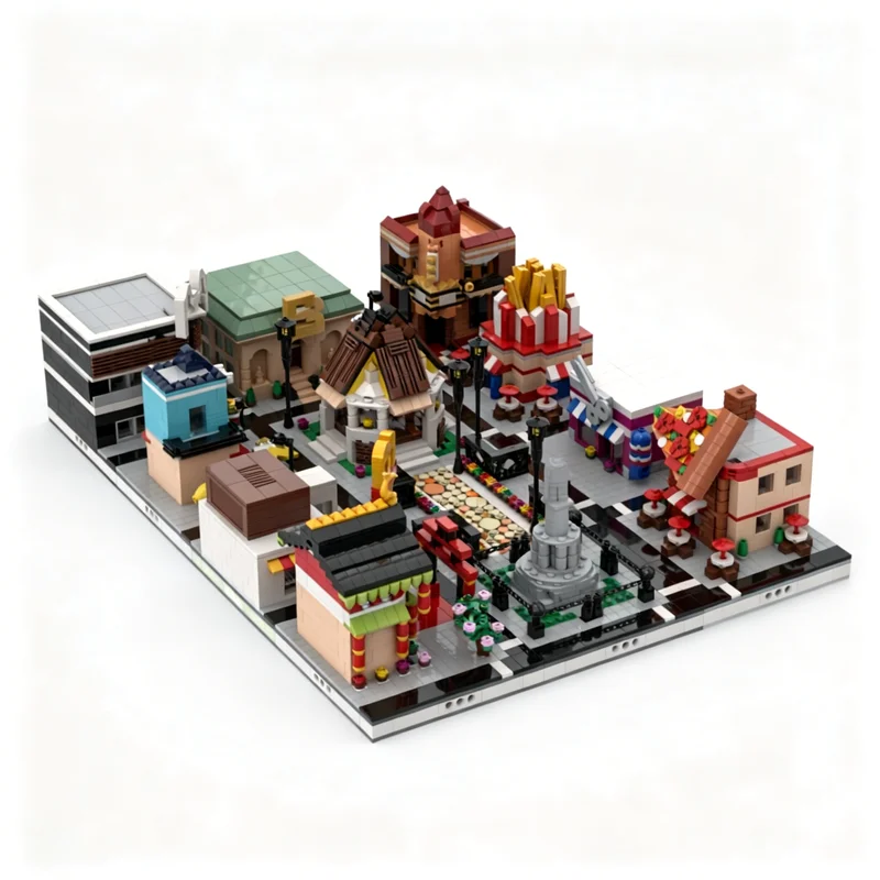4591pcs MOC Shopping Center Build 12 Different Mocs Model Toys Building Blocks Architecture Christmas Gift DIY Kids Birthday