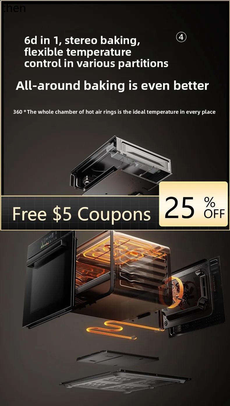 

ZZ steaming and baking all-in-one machine Embedded household steaming and frying electric steamer four-in-one