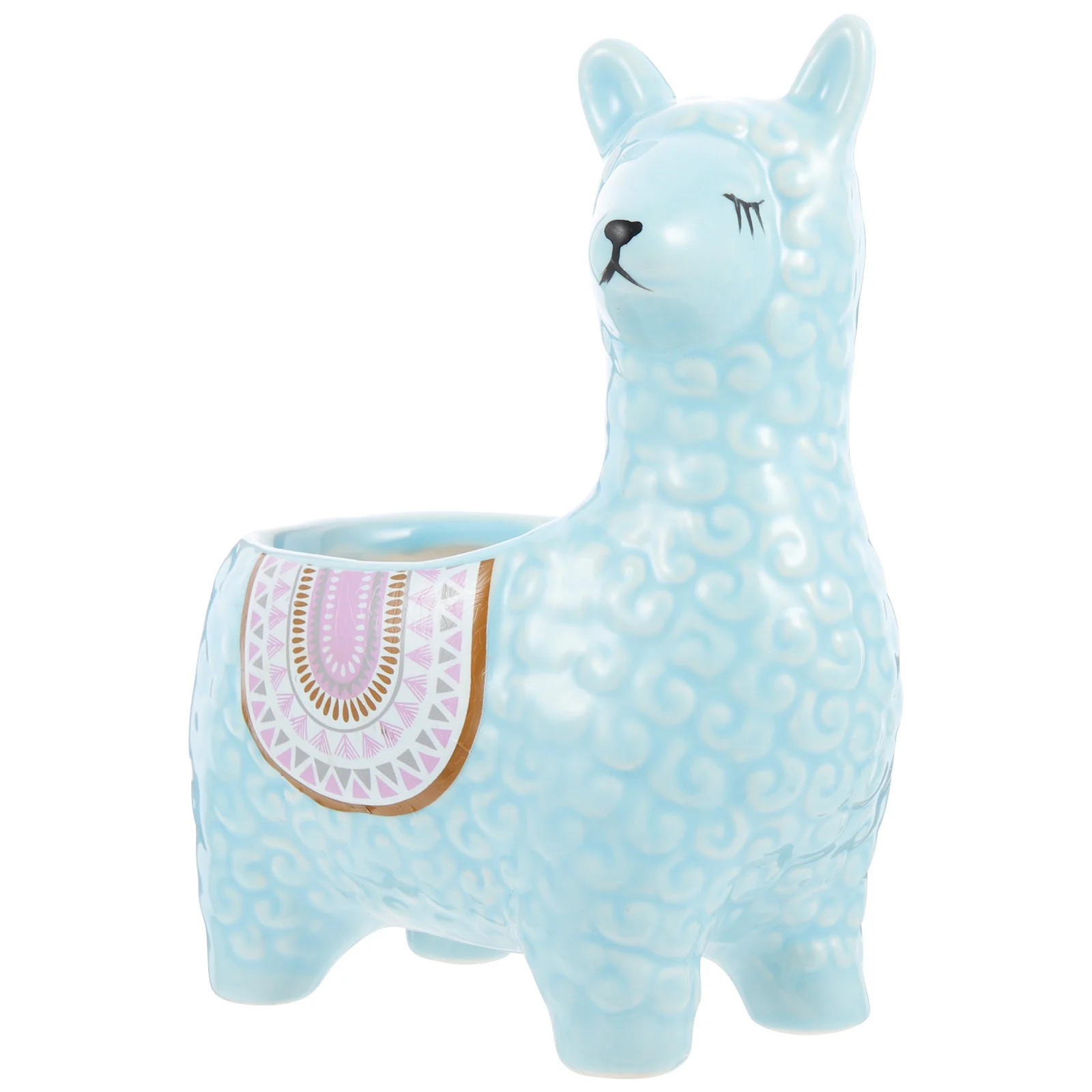 

Adorable Alpaca Shaped Ceramic Flowerpot Small Succulent Planter for Desktop Office Decor Compact Lightweight Bonsai Pot Pen
