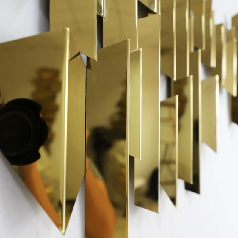 

Household interior metal artwork for walls: gold-plated stainless steel