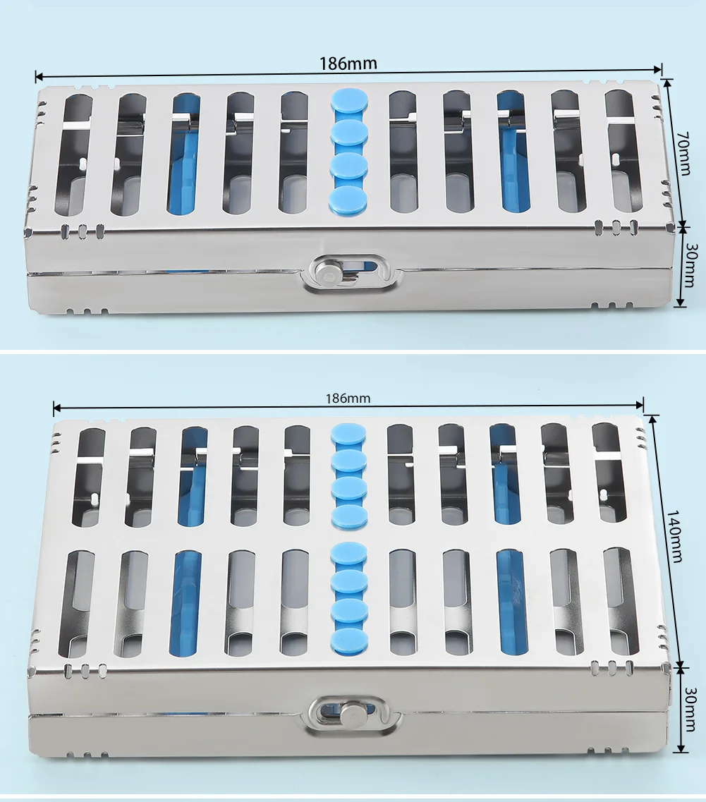 AZDENT Dental Sterilisation Rack Kassette 5/7/10/20 Gitter Datei Bohrer Desinfektion Tablett Chirurgische Sterilisation Box Abnehmbare – Detail 5