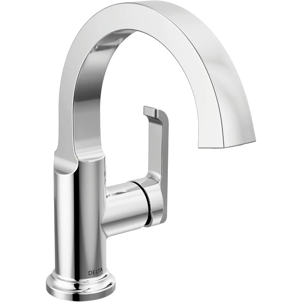 

Chrome Single Handle Bathroom Faucet, Bathroom Sink Faucet, Diamond Seal Technology, Metal Drain Assembly