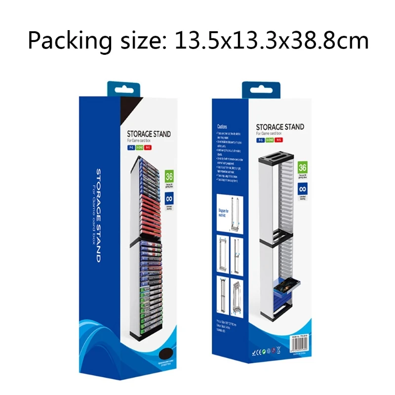 For PS5 Game Box Bracket Holder 36 Game Disc Storage Tower Shelf Rack