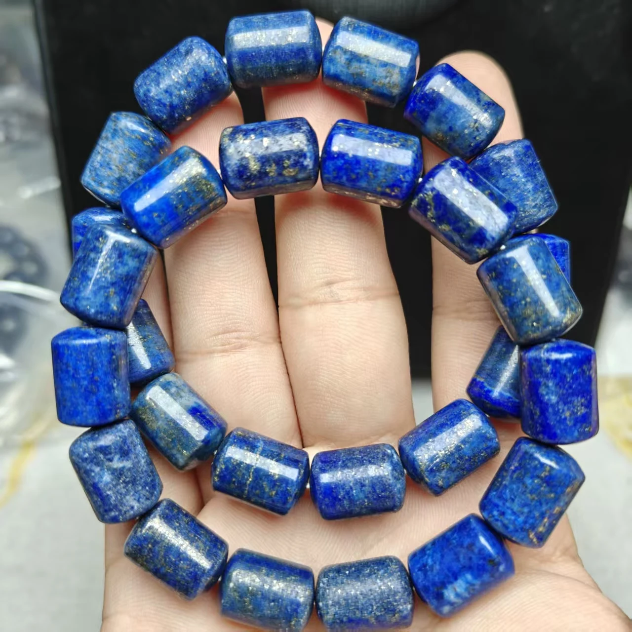 Xingyu Natürliche Lavendel-Amethyst-Mond-Rutilquarz-Phantomquarz-Lapislazuli-Fassperlen, runde Schmuckperlen für DIY-Armbänder, Geschenk – Detail 5