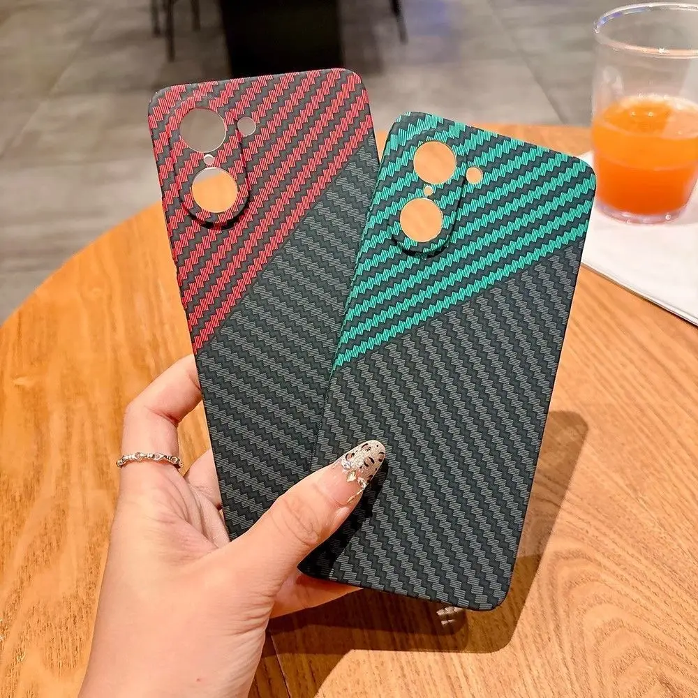 

Case For Oneplus Nord5 Nord CE5 Simple Colorblock Carbon Fiber Texture PC Cover For Oneplus Nord CE 5 Shockproof Bumper Funda