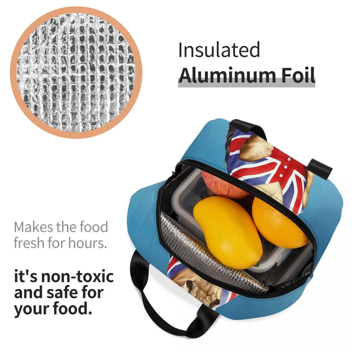 Boîte à déjeuner drôle de bouledogue anglais de chien britannique pour les femmes, refroidisseur Portable étanche, sac à déjeuner isolé pour aliments thermiques, école pour enfants