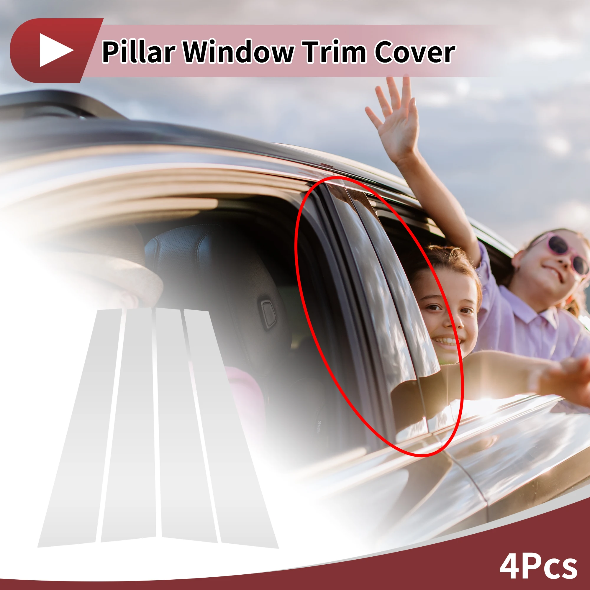 

UXCELL Накладка окна передней левой и правой дверной стойки для Volkswagen Passat 2006-2010 гг. 4 шт.