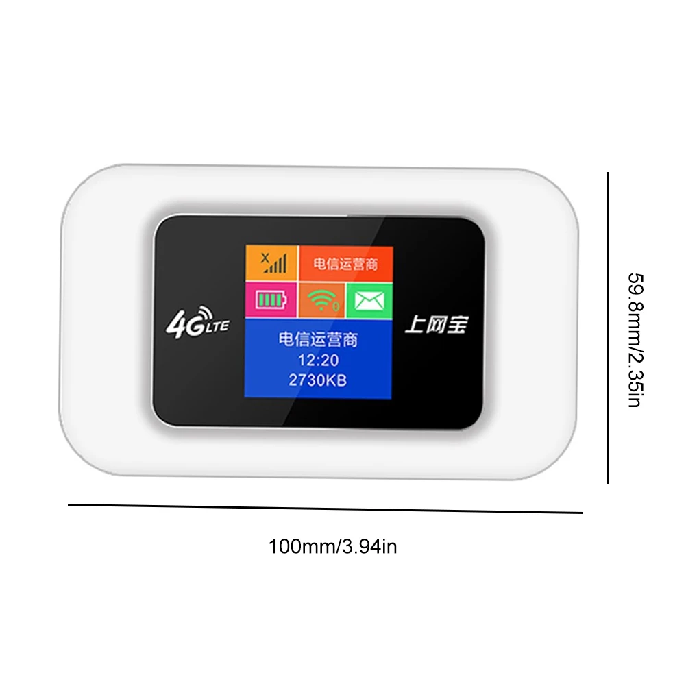 Router WiFi 4G LTE 150Mbps portabel, Modem LTE nirkabel portabel dengan Slot kartu SIM dan tampilan LCD indikator 2500mAh