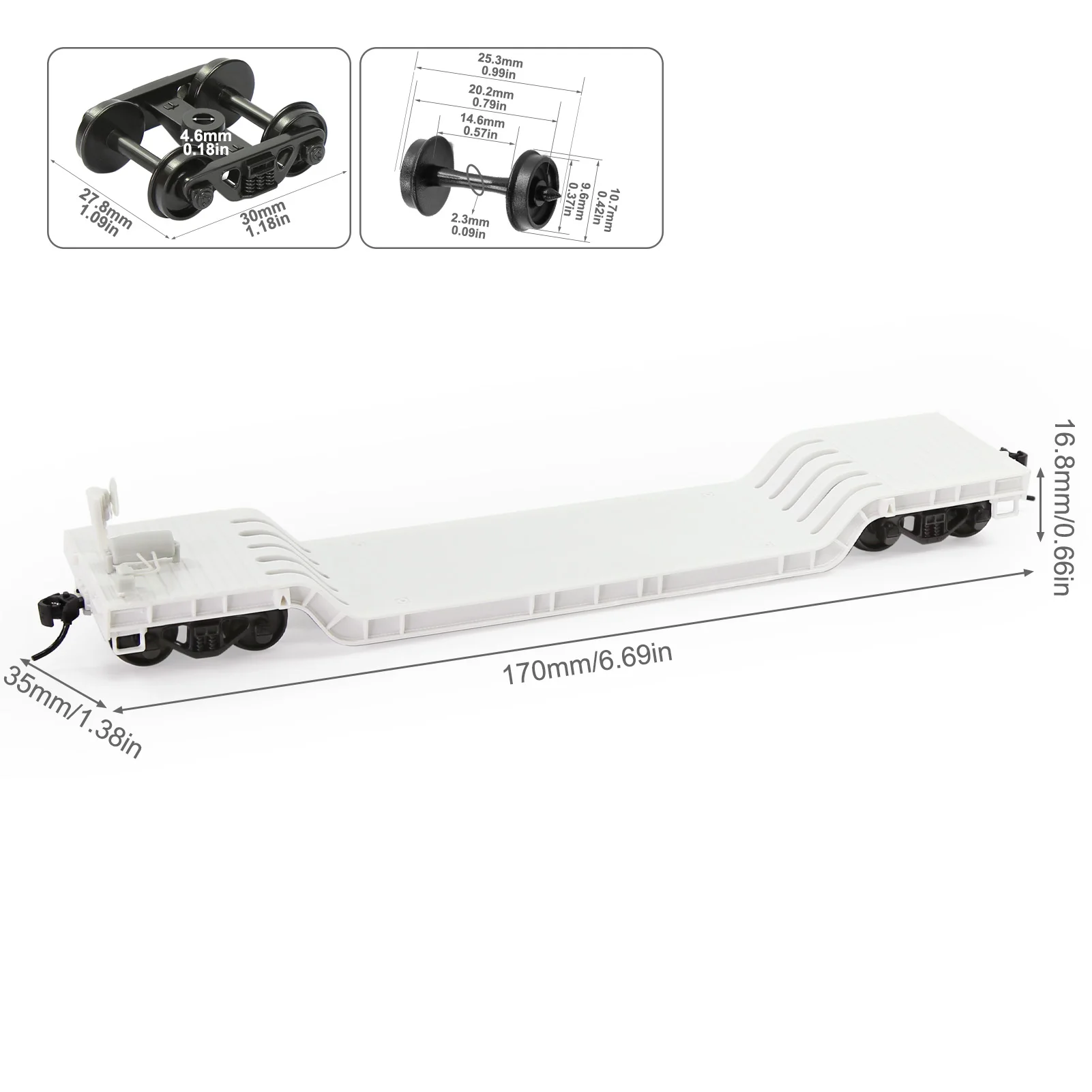 HO Scale Center-Depressed Flatcar Unassembled Blank with Shipping Container Cargo C8770JJ