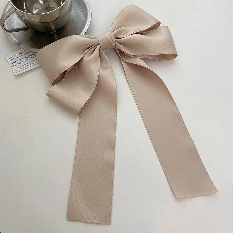 Lystrfac New Korean Fabric Big Ribbon Bow Hairpin for Women Girls Fashion Back Head Hair Clips Headdress Hair Accessories