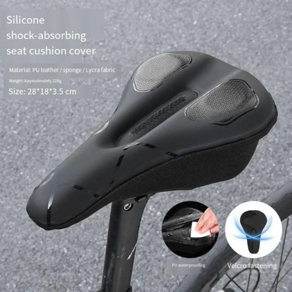 

Soft Waterproof Full Cover Bike Saddle Cushion High Elasticity Shock Absorption Comfortable Seat Protector For Outdoor