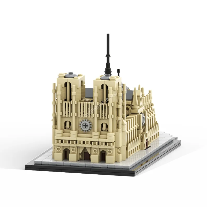 2024 New Notre Dame De Paris 1:800 World Famous Architecture Model Building Block Bricks Educational Toys Kids Gift Moc-21061