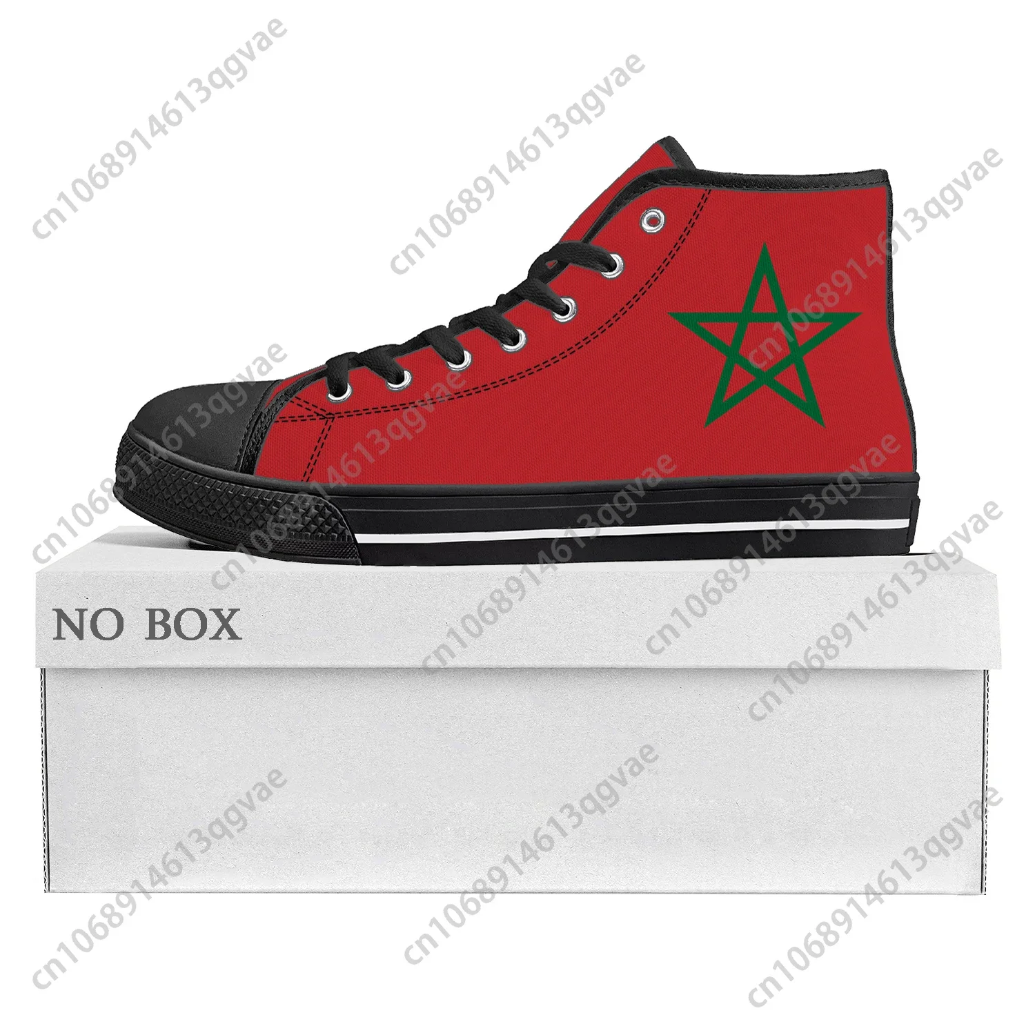 

Moroccan Flag High Top High Quality Sneakers Mens Womens Teenager Canvas Sneaker Morocco Casual Couple Shoes Custom Shoe