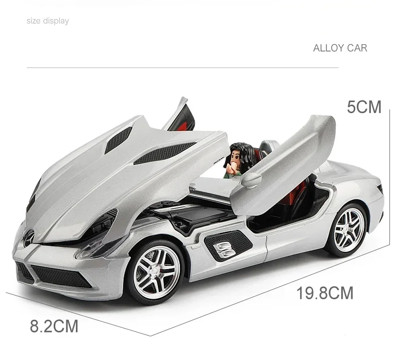 1:24 Mercedes-Benz SLR Stirling Moss Alloy Car Model Diecasts & Toy Vehicles Toy Car Metal Collection Model Kids Gift