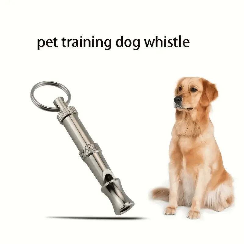Sifflet pour chien pour arrêter les aboiements, sifflet pour chien à tonalité sonore réglable avec porte-clés, sifflet professionnel pour appeler les animaux de compagnie, chiots, chats, chiens, 1/2 pièces