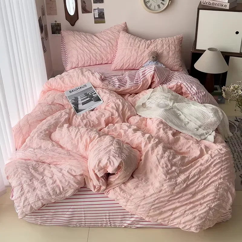 Comforter sets Bedding Set for Boys Girls Bedroom Duvet Cover Pillowcase Bedspread Simple Fashion Bed Sheet Set Bed Linens