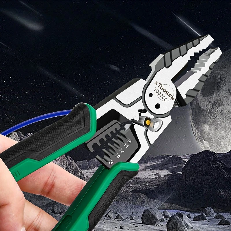 JUSTINLUA 1PC Multi Functional Heavy Duty Alloy Wire Cutting Machine Diagonal Needle Mouth Pliers Universal Wire Pliers