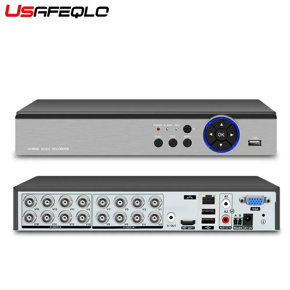 dvr em 16ch 5mp n apoio ahd 5mp camera ip deteccao de rosto p2p h265 vigilancia de video dvr canais sistema de cctv 01