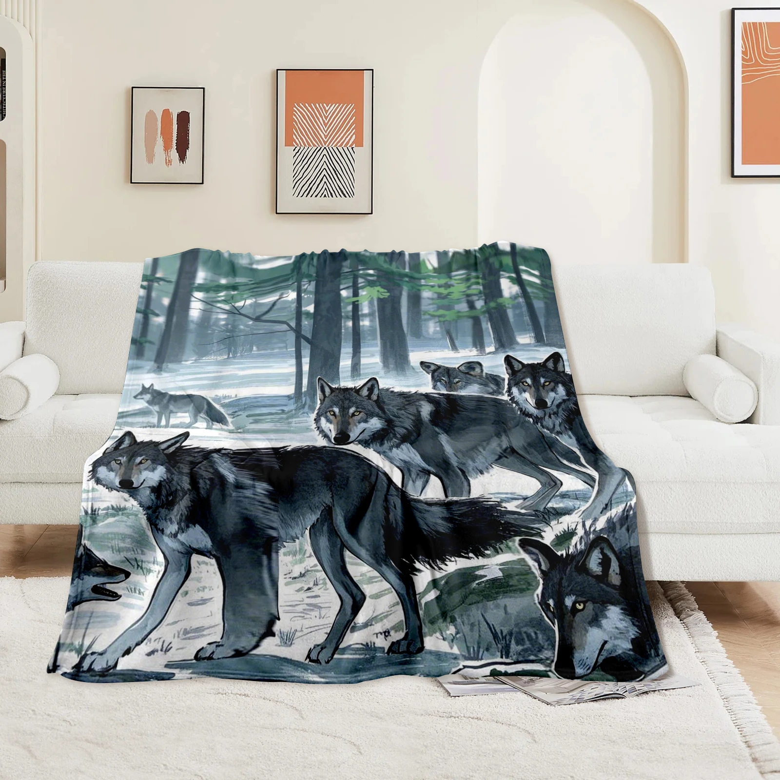 

Perfect Blanket Depicting Wolves Life Ideal For Kids To Explore The Natural World Warm And Inspiring