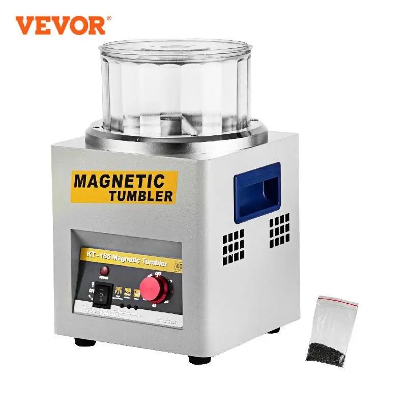 

VEVOR KT-185 Magnetic Tumbler Jewelry Polisher Mini Metal Finisher Finishing Machine AC 110V/220V Gold Precision Parts Polisher