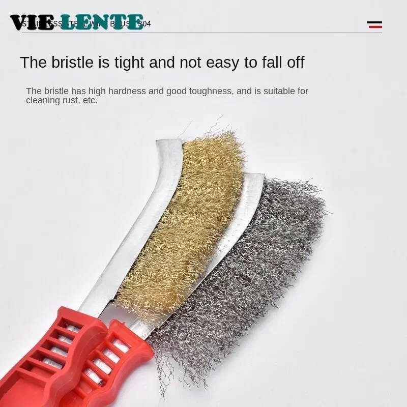 1-3pc Multi-function Tool Wire Brush Copper Plated Steel Wire Brush Abrasive Roller for Wood Metal Copper Brush Cleaning Tools