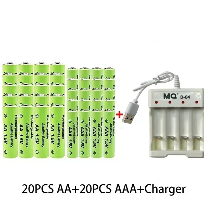 Батарея AA + AAA, новая перезаряжаемая батарея 1,5 AA3800MAH AAA3000MAH с зарядным устройством для светодиодного фонарика, фонарикэлектронных устройств