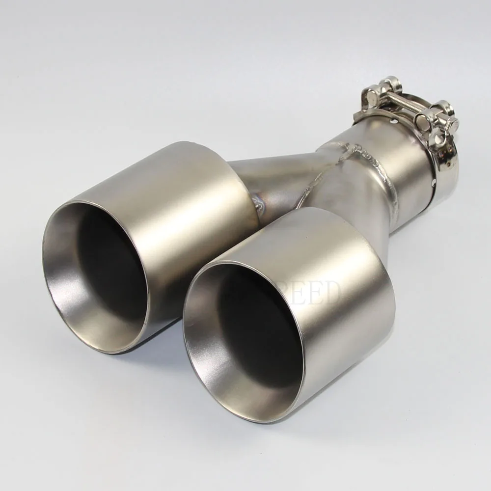 Car Accessories 304 Stainless steel Y-type double outlet straight side exhaust pipe muffler tail throat