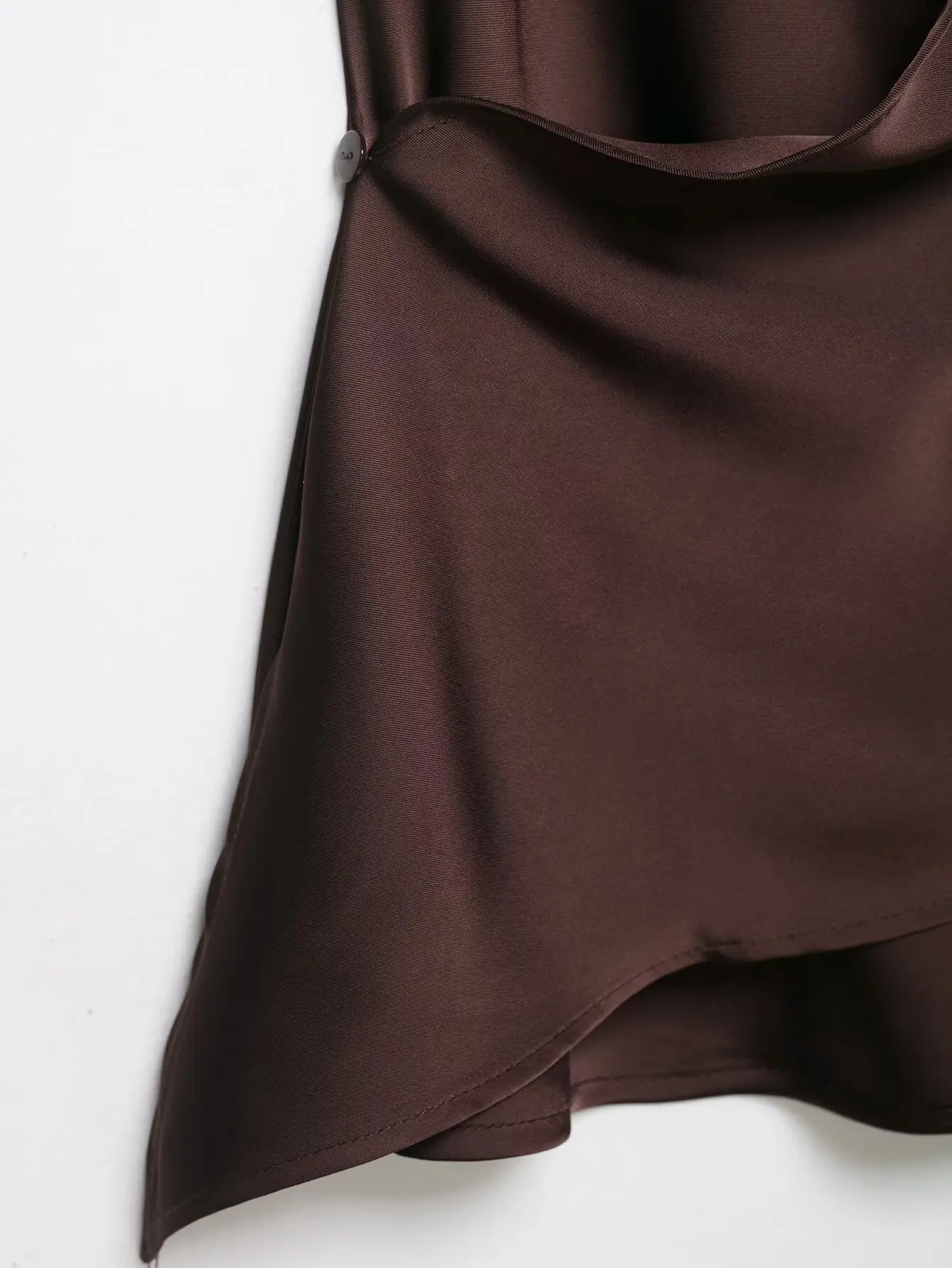 HH Damen Sommer Satin Neckholder-Top Damen Wickel-Bluse mit V-Ausschnitt und Rückenbindung Asymmetrische Bluse Niedliche Alltags- Urlaubs- und Geschäftskleidung – Detail 33