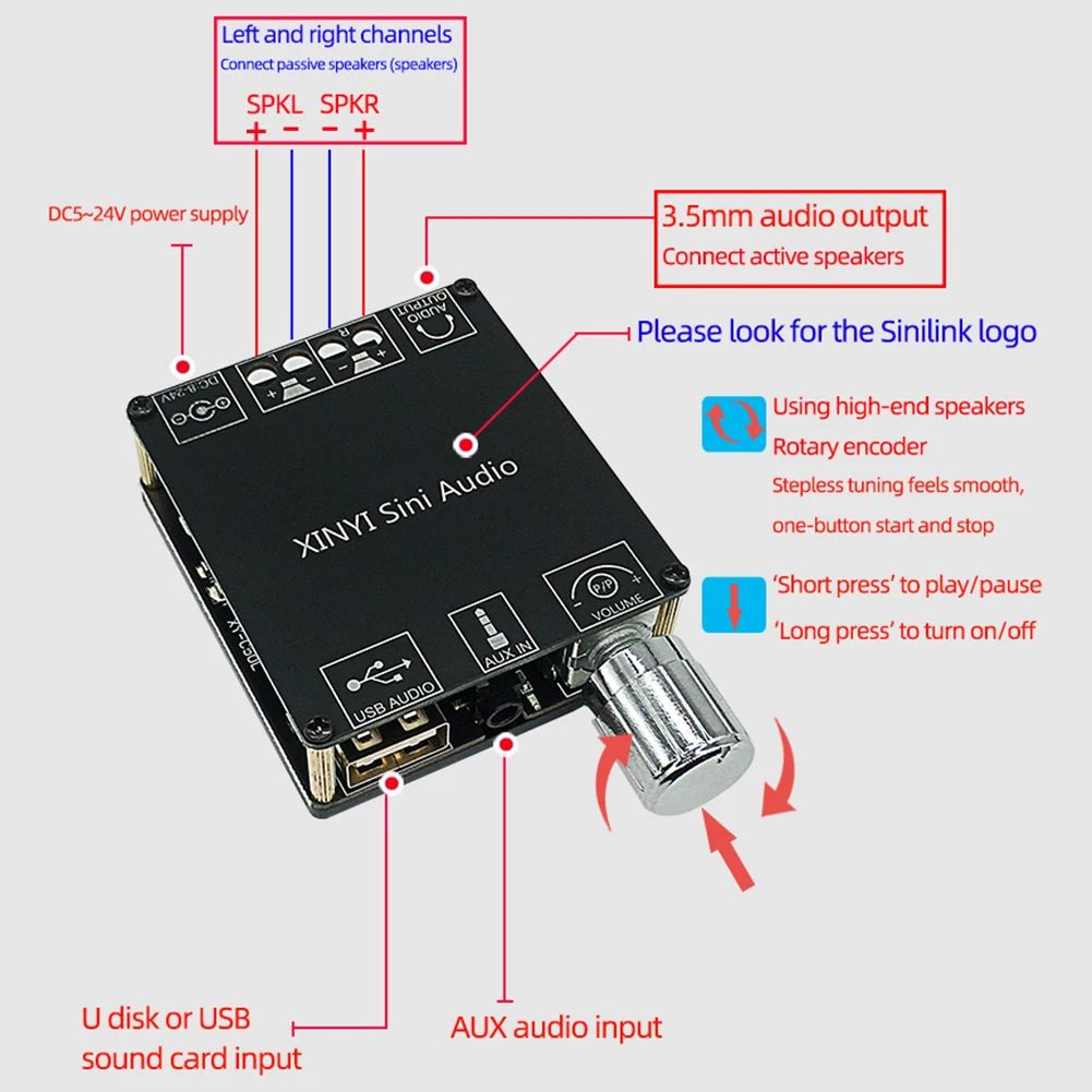 XY-C50L 50Wx2 APP التحكم مضخم رقمي مكبر صوت ستيريو مضخم الصوت المغير #3