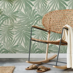 1 Roll Tropical Needle Leaf Print Pattern Background Thickened Moisture Resistant Wallpaper Self-adhesive Waterproof Decorative
