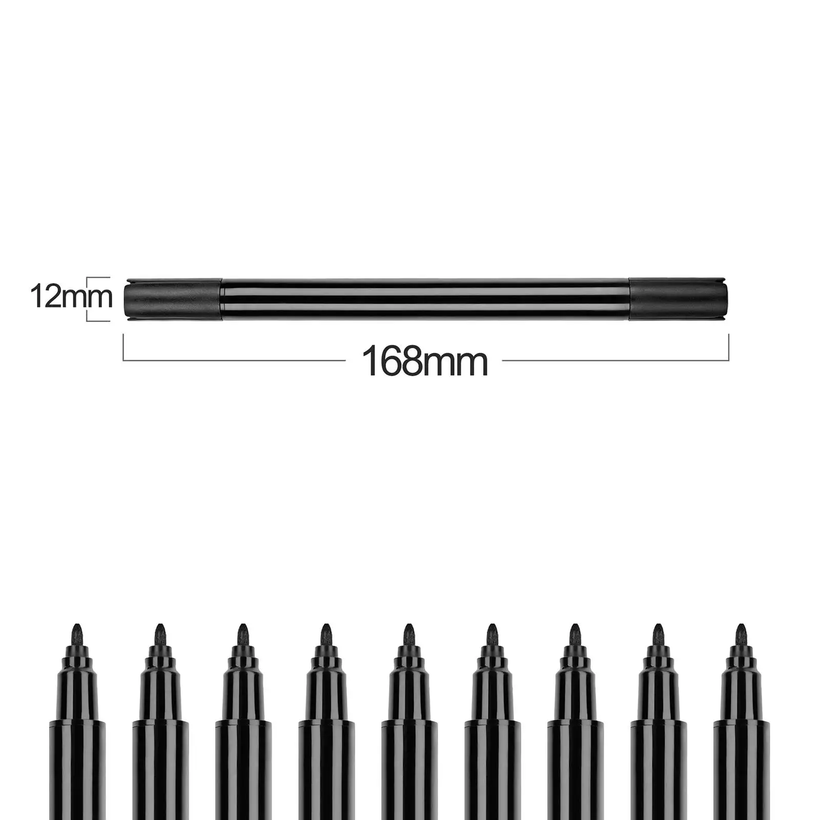 Pinselstift, Schuhe, Stift für Kleidung, Dual-Tip-Sneaker, schwarzer Stoffmarker