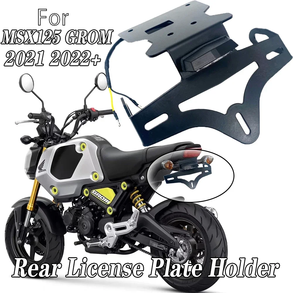 

Motorcycle modified license plate holder LED light license plate holder For HONDA MSX 125 Grom 2021 2022 MSX125