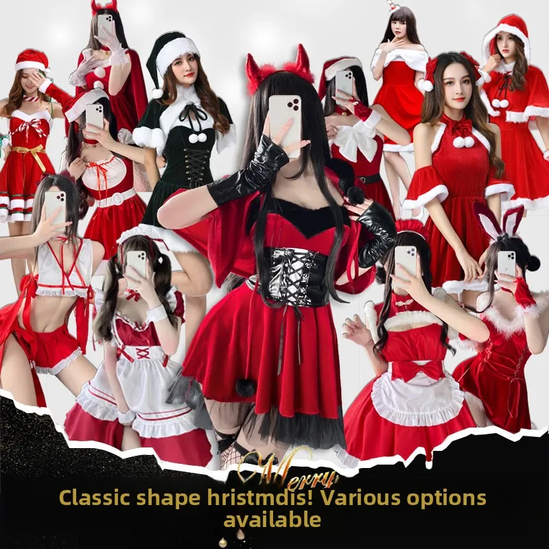 عبر الحدود Cisas orm مجموعة S Claus زي المرأة Ele ثوب مسائي Cisas موضوع الاسمية ارتداء مادة البولي يوريثان