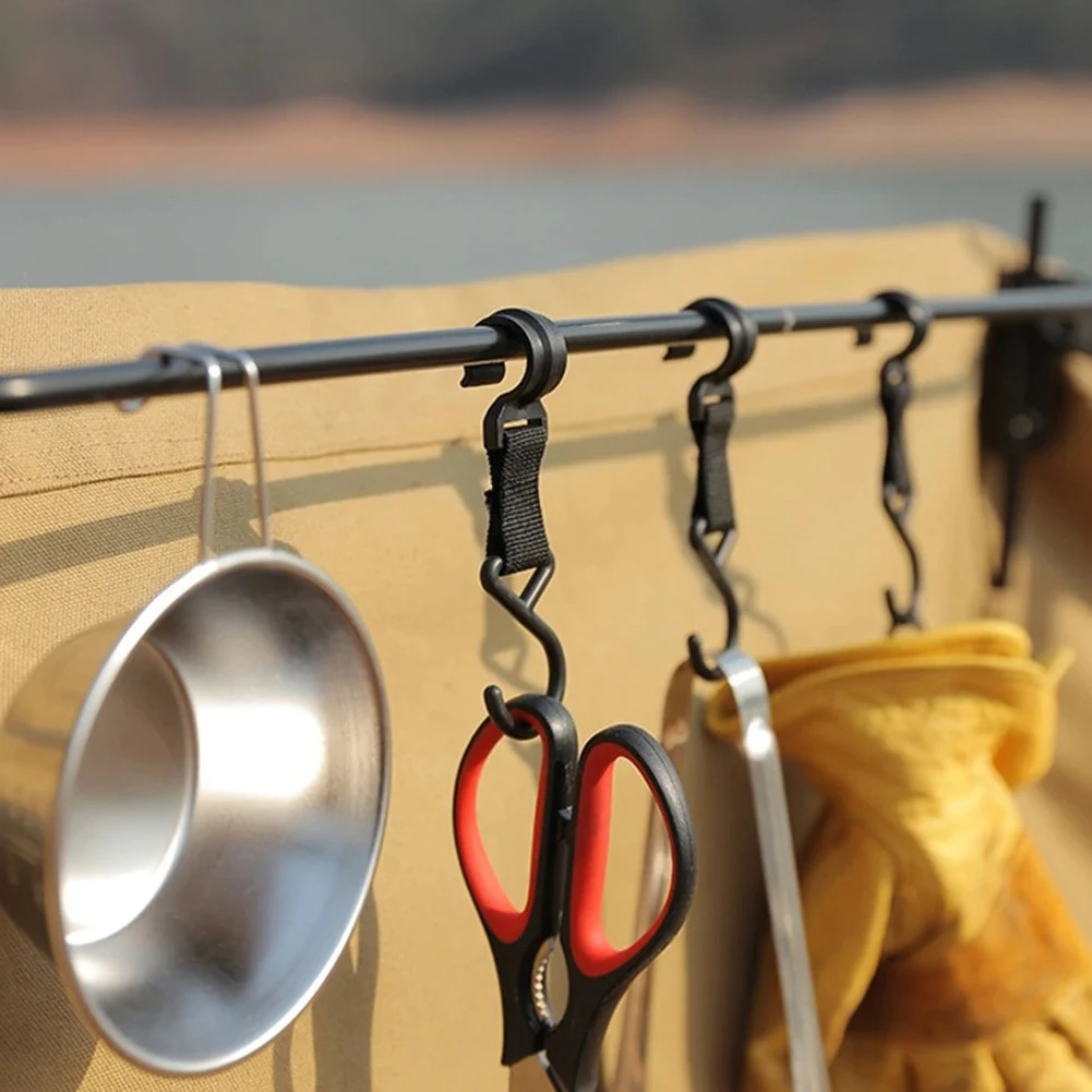 5/10pcs Outdoor Camping Moveable Organizer Hooks Detachable S-Shaped Hooks Hanging Storage Rack Multifunctional Outdoor Tools