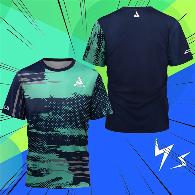 Lake Spot Table Tennis Clothing Men's T-Shirt Badminton Tennis Quick Dry Short Sleeve Men's Breathable T-Shirt Table Tennis Club