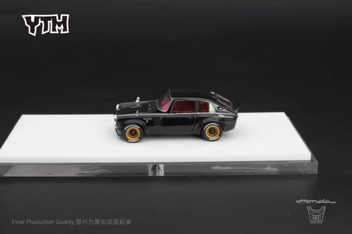 Modelo de coche de oficina de policía negro Honda S800, escala 1/64, modelo de coche de resina, colección de modelos de coche de policía Honda S800