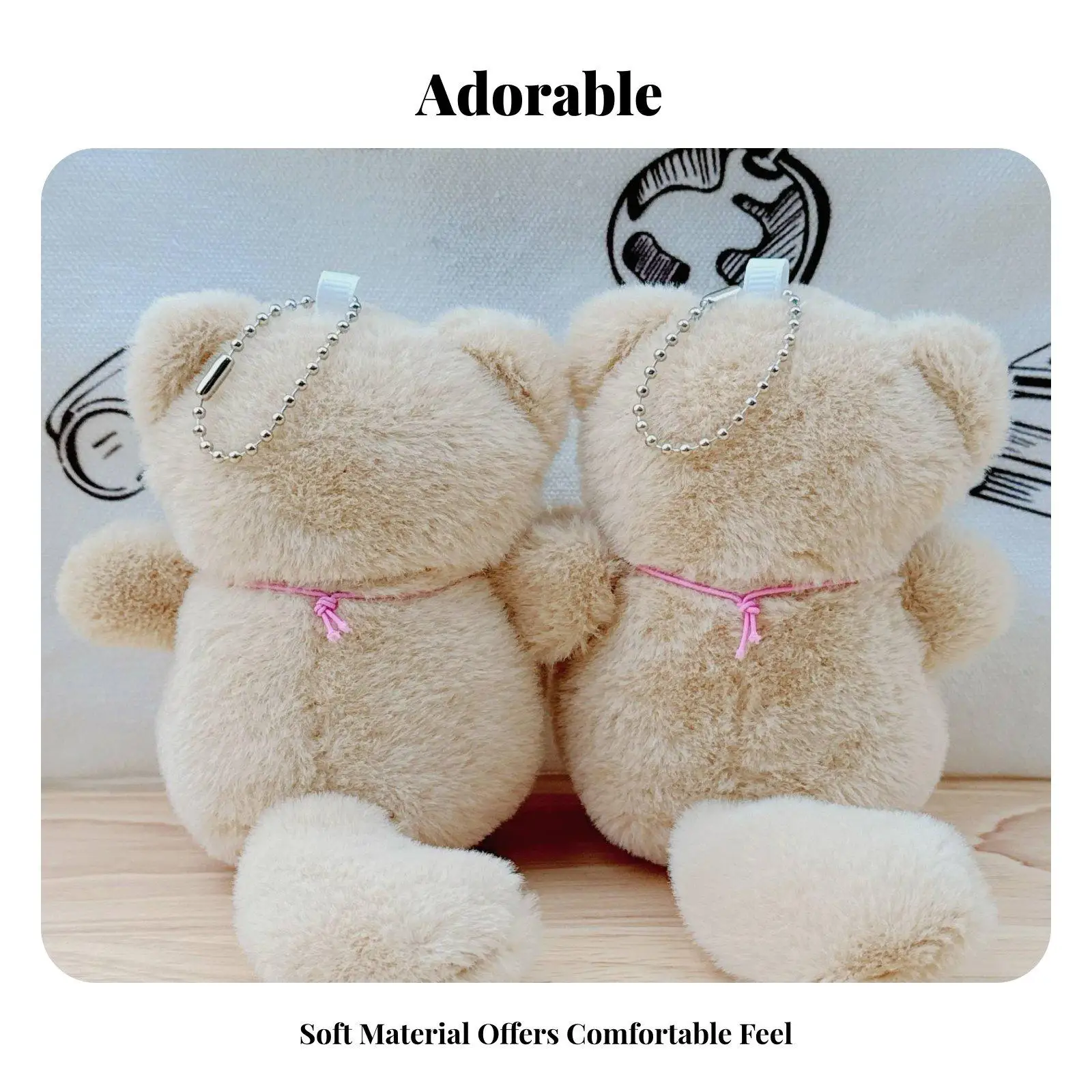Adorable Plush Cat Key Chain Stuffed Kitten Pendant for Handbag Backpack Car Keys Cute Gift for Cat Fans