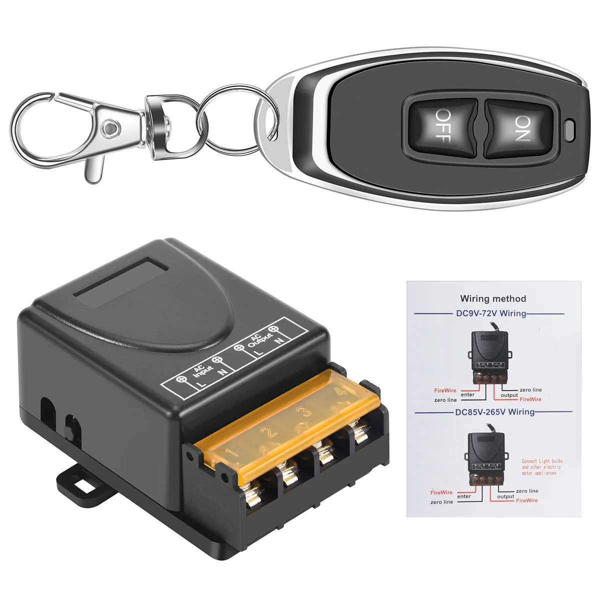 

M16K433MHz 220V Water Pump Remote Control Switch 1Ch 30A Receiver Module ON/OFF Wireless RF Transmitter for Light LED