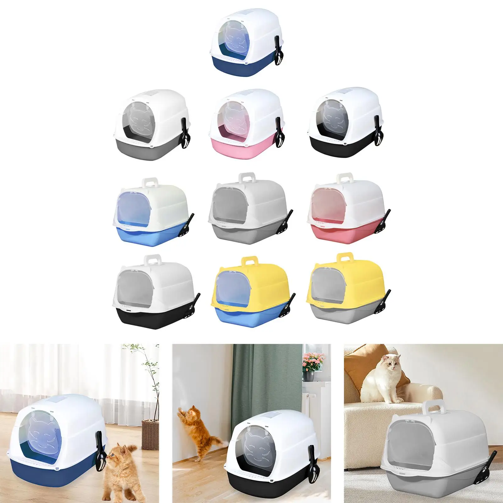 Bandeja sanitaria WC para gato con tapa y puerta - imagen 2