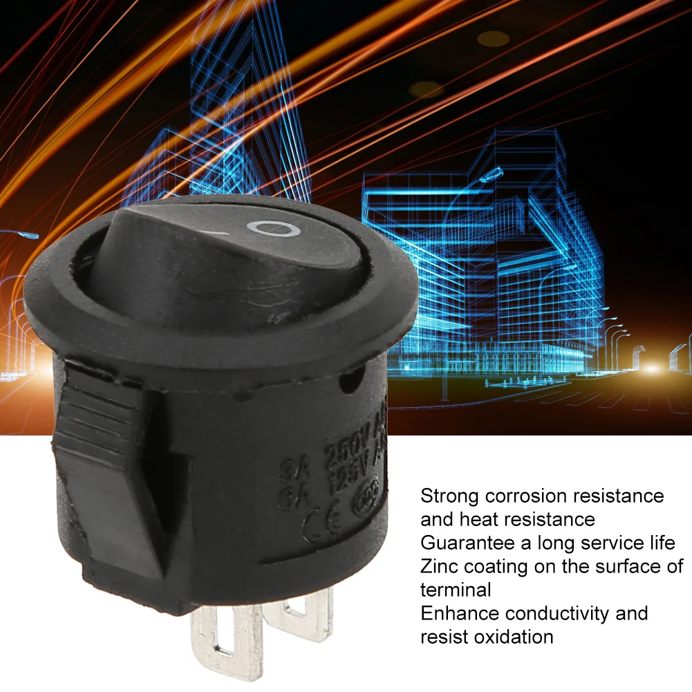 2 Pin 2 Position  Switches Rocker  Power  Small Round 2 Pin 2 Position KCD11 Industrial Control view 4