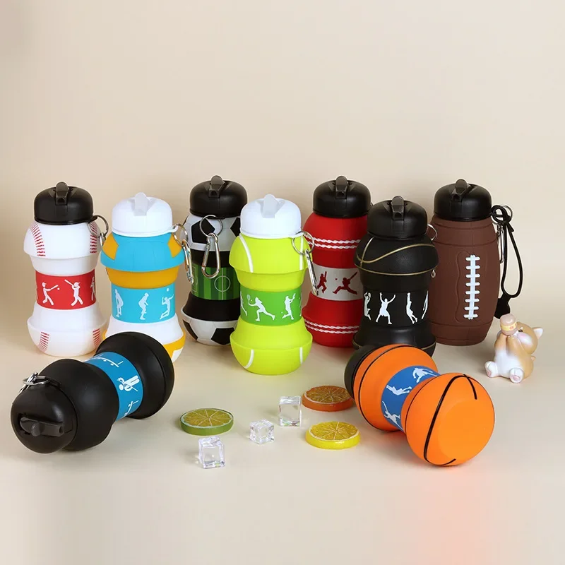 

Складная баскетбольная бутылка для воды, спортивный пластиковый здоровый чайник, туризм, офис, школа, герметичная портативная бутылка для воды, бутылки для молока