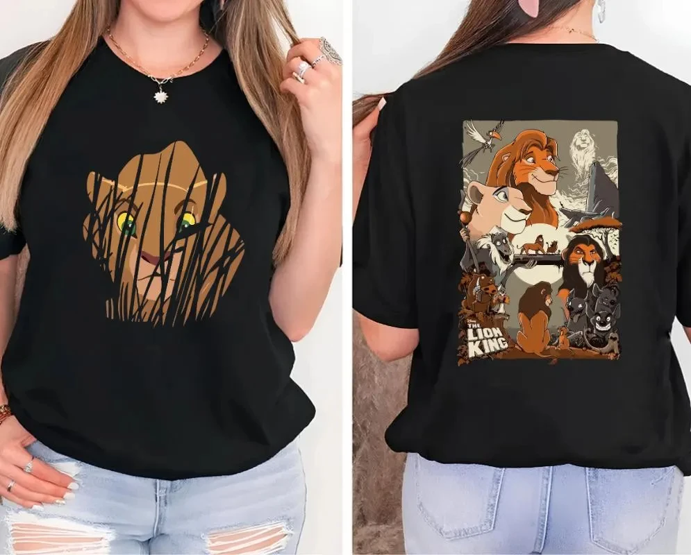 Camisa de personaje del Rey León de doble cara, camisa vintage del Rey León de Disney Camisa de Disney Hakuna Matata, camisa del Rey León, camisa de Disney