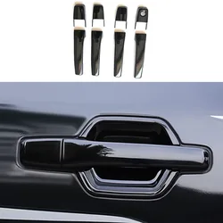 ABS Outside Door Handle Cover For 2007-2021 MITSUBISHI PAJERO Glossy Black Door Handle Protective Panel Car Styling Accessories