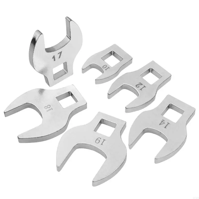 H7ED 3/8inch Crowfoot Wrench Set 10-19mm Adjustable Spanner Wrench Set for Mechanical