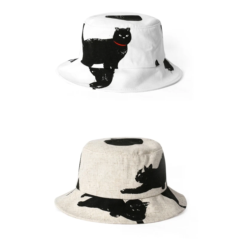 

A2ES Trendy Pattern Basin Hat White Fisherman Hat Summer Travel Hat Gift