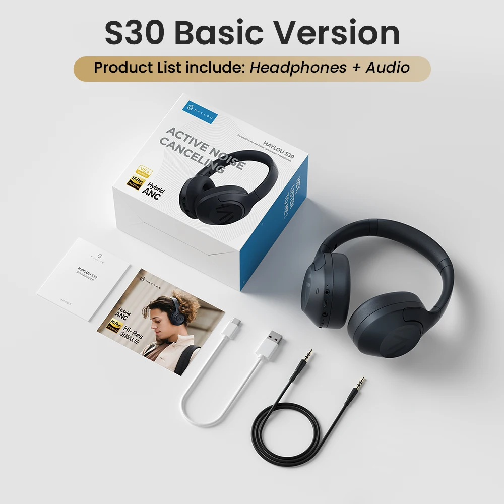 Беспроводные наушники HAYLOU S30, Bluetooth 5,4, 43 дБ, с функцией ШПД