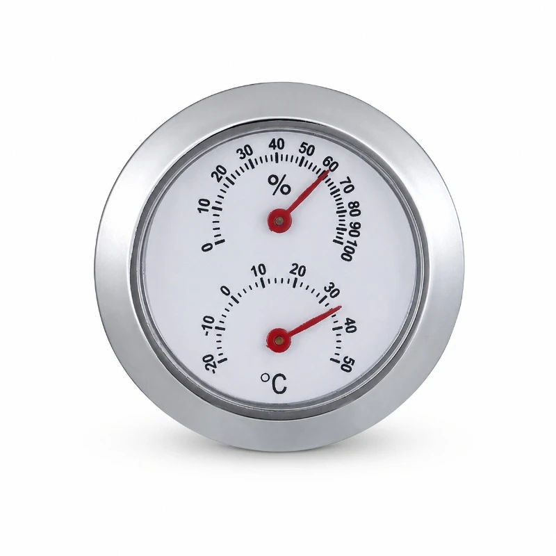 Mini 2 in 1 Thermometer Hygrometer Mechanical Analog Temperature Gauge Humidity Meter No Battery Needed