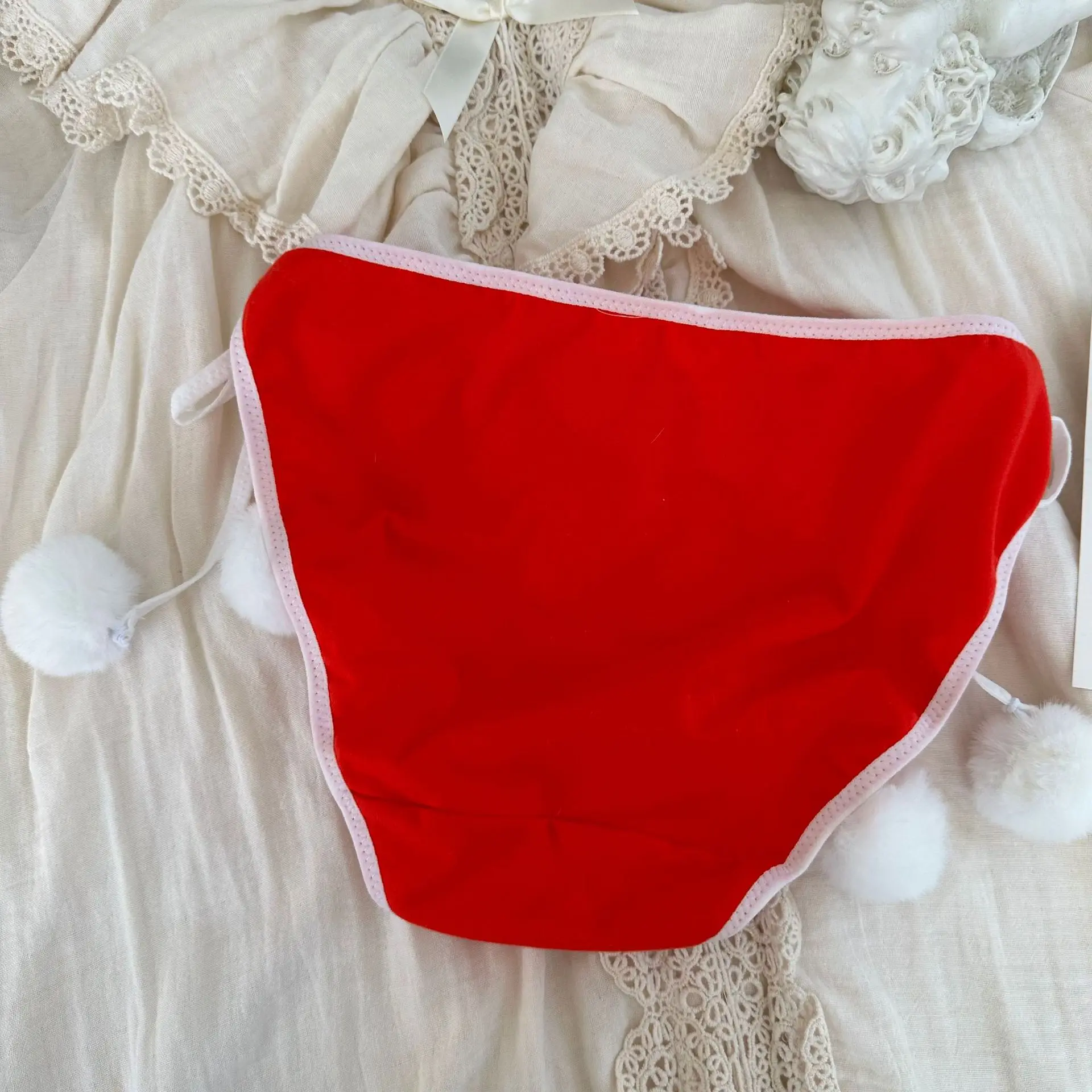 Christmas Cute Girl Briefs Women Towel Bowknot Cotton Panties New Year Student Triangle Pants