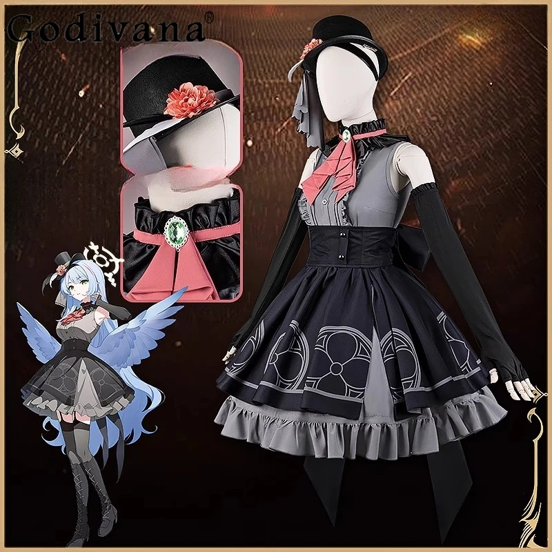 فستان تنكري أسود للنساء، مجموعة فستان كاملة حلوة، فستان نسائي صيفي بفيونكة كبيرة، ملابس تنكرية